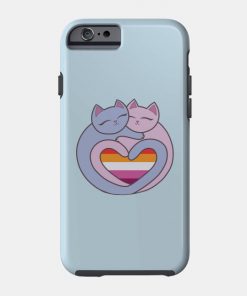 Lesbian Cases - Lesbian Flag Heart Cats Kawaii Phone Case TP1503 17 - Lesbian Flag Lesbian Flag Heart Cats Kawaii