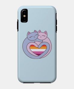 Lesbian Cases - Lesbian Flag Heart Cats Kawaii Phone Case TP1503 18 - Lesbian Flag Lesbian Flag Heart Cats Kawaii