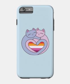 Lesbian Cases - Lesbian Flag Heart Cats Kawaii Phone Case TP1503 19 - Lesbian Flag Lesbian Flag Heart Cats Kawaii