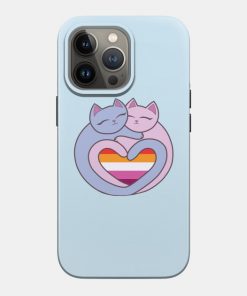 Lesbian Cases - Lesbian Flag Heart Cats Kawaii Phone Case TP1503 20 - Lesbian Flag Lesbian Flag Heart Cats Kawaii
