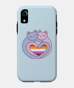 Lesbian Cases - Lesbian Flag Heart Cats Kawaii Phone Case TP1503 22 - Lesbian Flag Lesbian Flag Heart Cats Kawaii