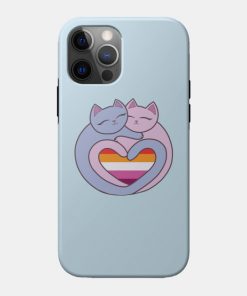 Lesbian Cases - Lesbian Flag Heart Cats Kawaii Phone Case TP1503 23 - Lesbian Flag Lesbian Flag Heart Cats Kawaii
