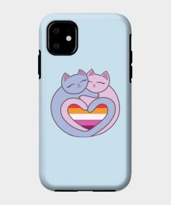 Lesbian Cases - Lesbian Flag Heart Cats Kawaii Phone Case TP1503 25 - Lesbian Flag Lesbian Flag Heart Cats Kawaii