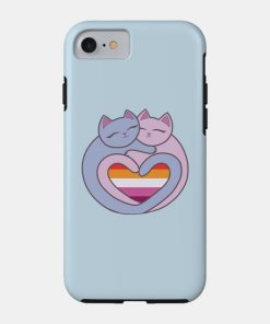 Lesbian Cases - Lesbian Flag Heart Cats Kawaii Phone Case TP1503 26 - Lesbian Flag Lesbian Flag Heart Cats Kawaii