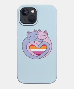 Lesbian Cases - Lesbian Flag Heart Cats Kawaii Phone Case TP1503 27 - Lesbian Flag Lesbian Flag Heart Cats Kawaii