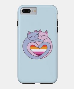 Lesbian Cases - Lesbian Flag Heart Cats Kawaii Phone Case TP1503 28 - Lesbian Flag Lesbian Flag Heart Cats Kawaii