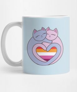 Lesbian Flag Heart Cats Kawaii