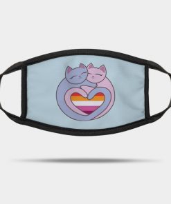 Lesbian Flag Heart Cats Kawaii