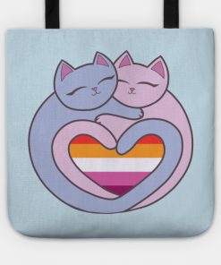 Lesbian Flag Heart Cats Kawaii