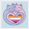Lesbian Flag Heart Cats Kawaii