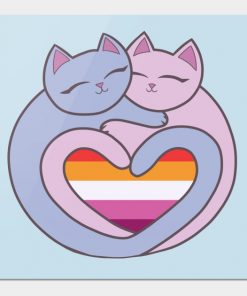 Lesbian Flag Heart Cats Kawaii