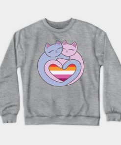 Lesbian Flag Heart Cats Kawaii