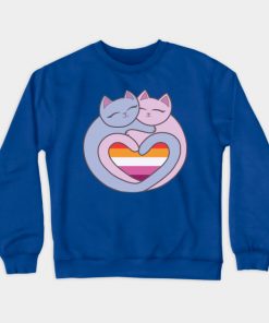 Lesbian Sweatshirts - Lesbian Flag Heart Cats Kawaii Sweatshirt TP1503 5 - Lesbian Flag Lesbian Flag Heart Cats Kawaii