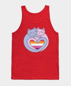 Lesbian Flag Heart Cats Kawaii