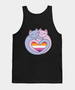 Lesbian Flag Heart Cats Kawaii