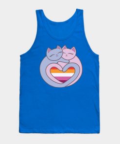 Lesbian Tank Tops - Lesbian Flag Heart Cats Kawaii Tank Top TP1503 5 - Lesbian Flag Lesbian Flag Heart Cats Kawaii