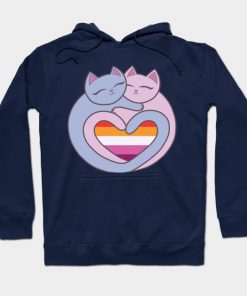 Lesbian Flag Heart Cats Kawaii