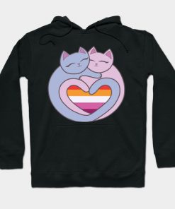Lesbian Flag Heart Cats Kawaii