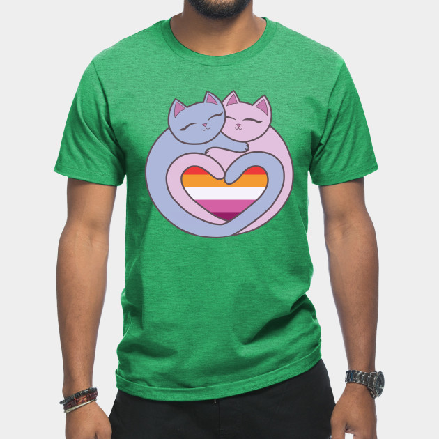 22648726_0 Lesbian Flag Heart Cats Kawaii