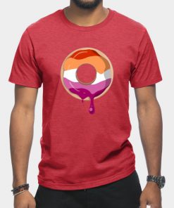 Lesbian T-Shirts - Lesbian Pride Donut T-Shirt TP1503 10 - Lesbian Flag Lesbian Pride Donut