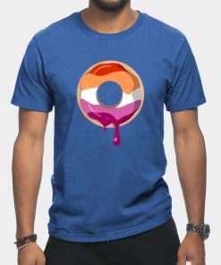 Lesbian T-Shirts - Lesbian Pride Donut T-Shirt TP1503 11 - Lesbian Flag Lesbian Pride Donut