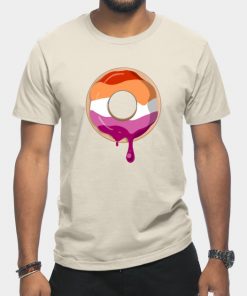 Lesbian T-Shirts - Lesbian Pride Donut T-Shirt TP1503 12 - Lesbian Flag Lesbian Pride Donut