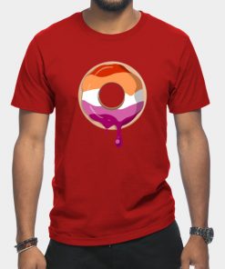 Lesbian T-Shirts - Lesbian Pride Donut T-Shirt TP1503 13 - Lesbian Flag Lesbian Pride Donut