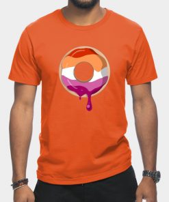 Lesbian T-Shirts - Lesbian Pride Donut T-Shirt TP1503 14 - Lesbian Flag Lesbian Pride Donut