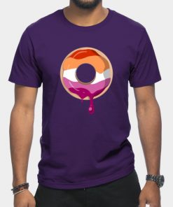 Lesbian T-Shirts - Lesbian Pride Donut T-Shirt TP1503 15 - Lesbian Flag Lesbian Pride Donut