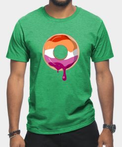 Lesbian T-Shirts - Lesbian Pride Donut T-Shirt TP1503 16 - Lesbian Flag Lesbian Pride Donut