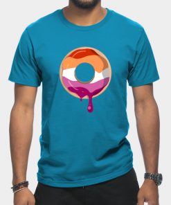 Lesbian T-Shirts - Lesbian Pride Donut T-Shirt TP1503 17 - Lesbian Flag Lesbian Pride Donut