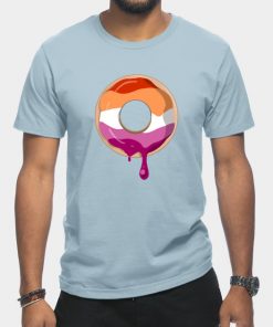 Lesbian T-Shirts - Lesbian Pride Donut T-Shirt TP1503 18 - Lesbian Flag Lesbian Pride Donut