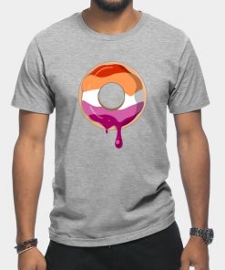 Lesbian T-Shirts - Lesbian Pride Donut T-Shirt TP1503 19 - Lesbian Flag Lesbian Pride Donut