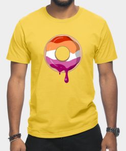 Lesbian T-Shirts - Lesbian Pride Donut T-Shirt TP1503 2 - Lesbian Flag Lesbian Pride Donut