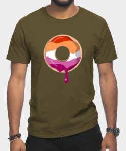 Lesbian T-Shirts - Lesbian Pride Donut T-Shirt TP1503 20 - Lesbian Flag Lesbian Pride Donut