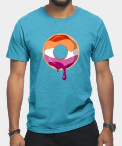 Lesbian T-Shirts - Lesbian Pride Donut T-Shirt TP1503 21 - Lesbian Flag Lesbian Pride Donut