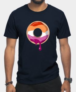 Lesbian T-Shirts - Lesbian Pride Donut T-Shirt TP1503 22 - Lesbian Flag Lesbian Pride Donut