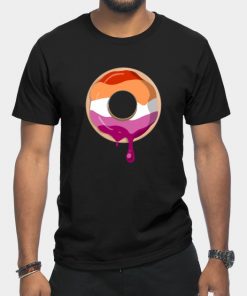 Lesbian T-Shirts - Lesbian Pride Donut T-Shirt TP1503 24 - Lesbian Flag Lesbian Pride Donut