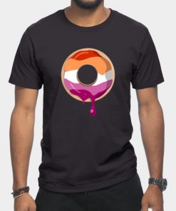 Lesbian T-Shirts - Lesbian Pride Donut T-Shirt TP1503 25 - Lesbian Flag Lesbian Pride Donut