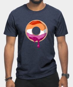 Lesbian T-Shirts - Lesbian Pride Donut T-Shirt TP1503 26 - Lesbian Flag Lesbian Pride Donut