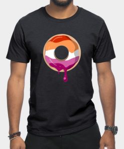 Lesbian T-Shirts - Lesbian Pride Donut T-Shirt TP1503 3 - Lesbian Flag Lesbian Pride Donut
