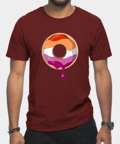 Lesbian T-Shirts - Lesbian Pride Donut T-Shirt TP1503 4 - Lesbian Flag Lesbian Pride Donut