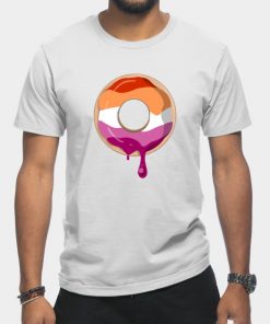 Lesbian T-Shirts - Lesbian Pride Donut T-Shirt TP1503 5 - Lesbian Flag Lesbian Pride Donut