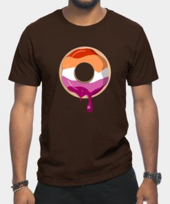 Lesbian T-Shirts - Lesbian Pride Donut T-Shirt TP1503 6 - Lesbian Flag Lesbian Pride Donut
