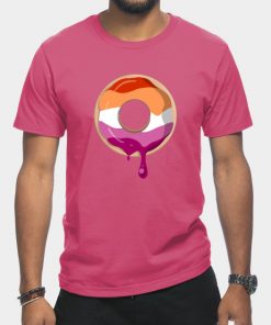 Lesbian T-Shirts - Lesbian Pride Donut T-Shirt TP1503 7 - Lesbian Flag Lesbian Pride Donut