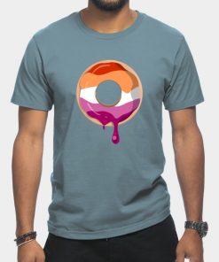 Lesbian T-Shirts - Lesbian Pride Donut T-Shirt TP1503 8 - Lesbian Flag Lesbian Pride Donut