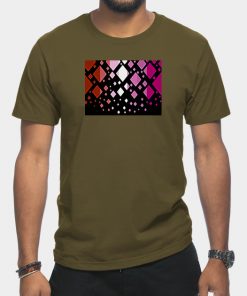 Lesbian T-Shirts - Lesbian Pride Flag Falling Diamonds on Black T-Shirt TP1503 10 - Lesbian Flag Lesbian Pride Flag Falling Diamonds on Black