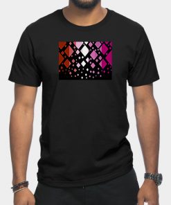 Lesbian T-Shirts - Lesbian Pride Flag Falling Diamonds on Black T-Shirt TP1503 11 - Lesbian Flag Lesbian Pride Flag Falling Diamonds on Black