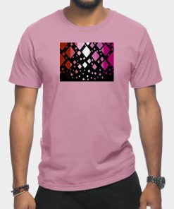 Lesbian T-Shirts - Lesbian Pride Flag Falling Diamonds on Black T-Shirt TP1503 12 - Lesbian Flag Lesbian Pride Flag Falling Diamonds on Black