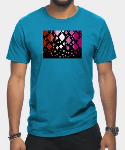 Lesbian T-Shirts - Lesbian Pride Flag Falling Diamonds on Black T-Shirt TP1503 13 - Lesbian Flag Lesbian Pride Flag Falling Diamonds on Black